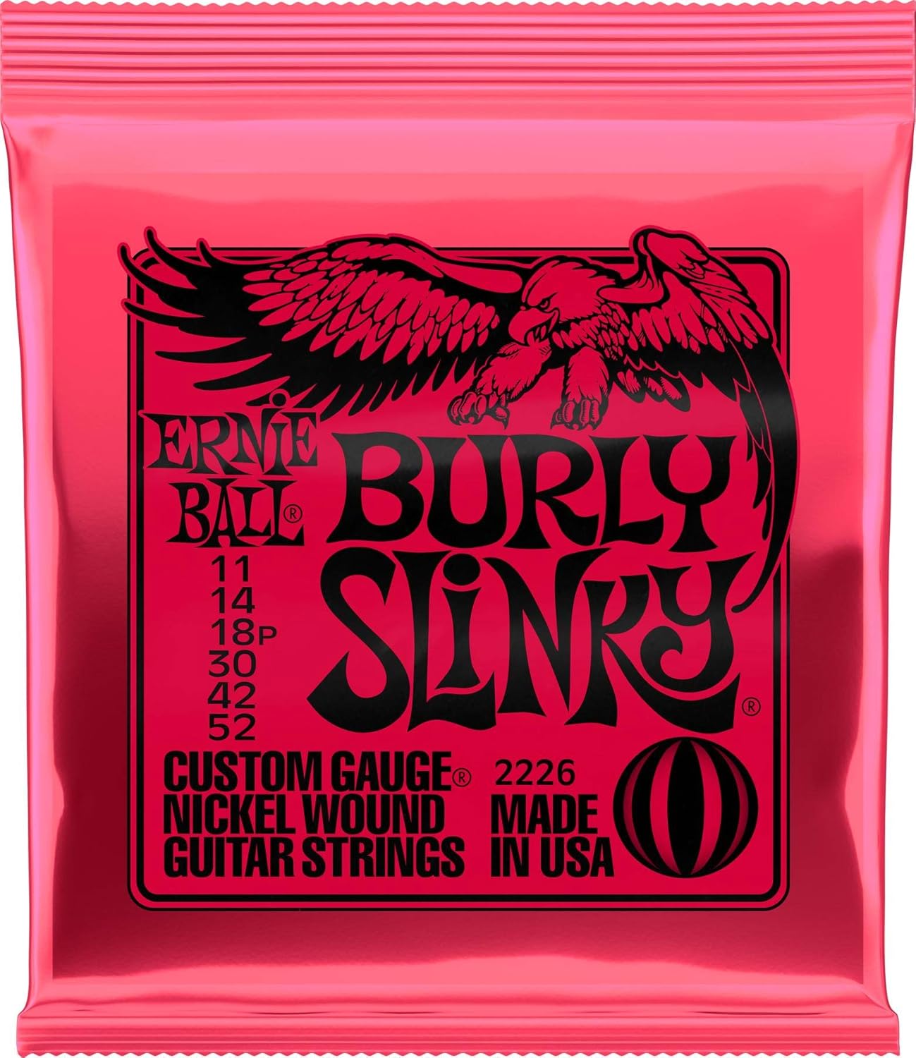 Ernie Ball Burly Slinky Nickelwound Electric Guitar Strings, 11-52 Gauge