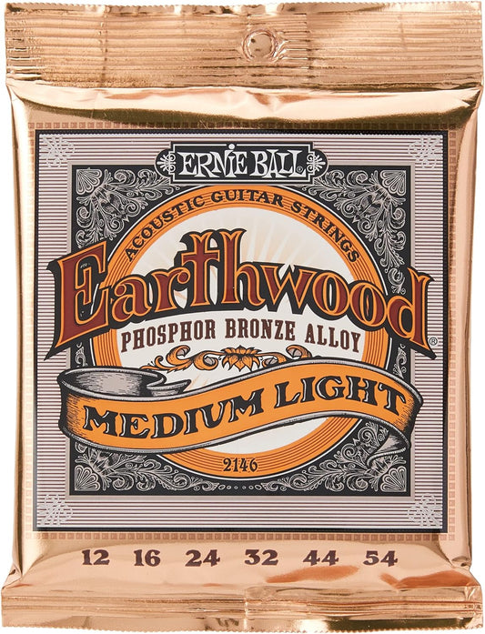 Ernie Ball Earthwood Medium Light Phosphor Bronze Acoustic Guitar String, 12-54 Gauge