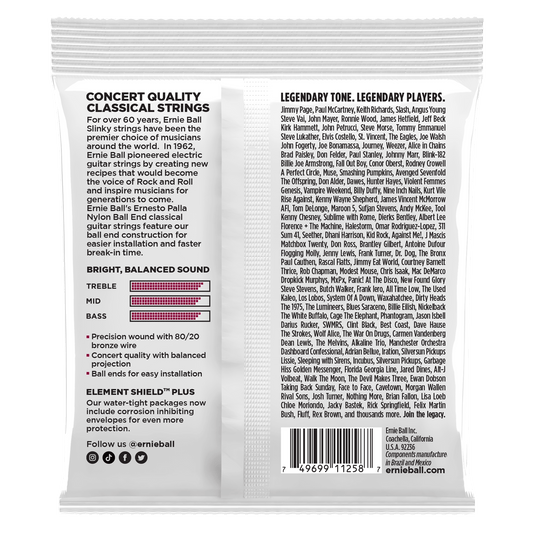 Ernesto Palla Black and Gold Ball End Nylon Classical Gtr Strings 3 Pk