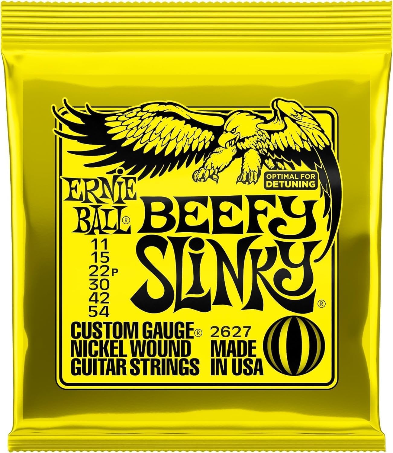 Ernie Ball Beefy Slinky Nickel Wound Electric Guitar Strings, 11-54 Gauge