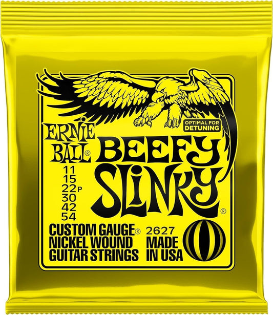 Ernie Ball Beefy Slinky Nickel Wound Electric Guitar Strings, 11-54 Gauge