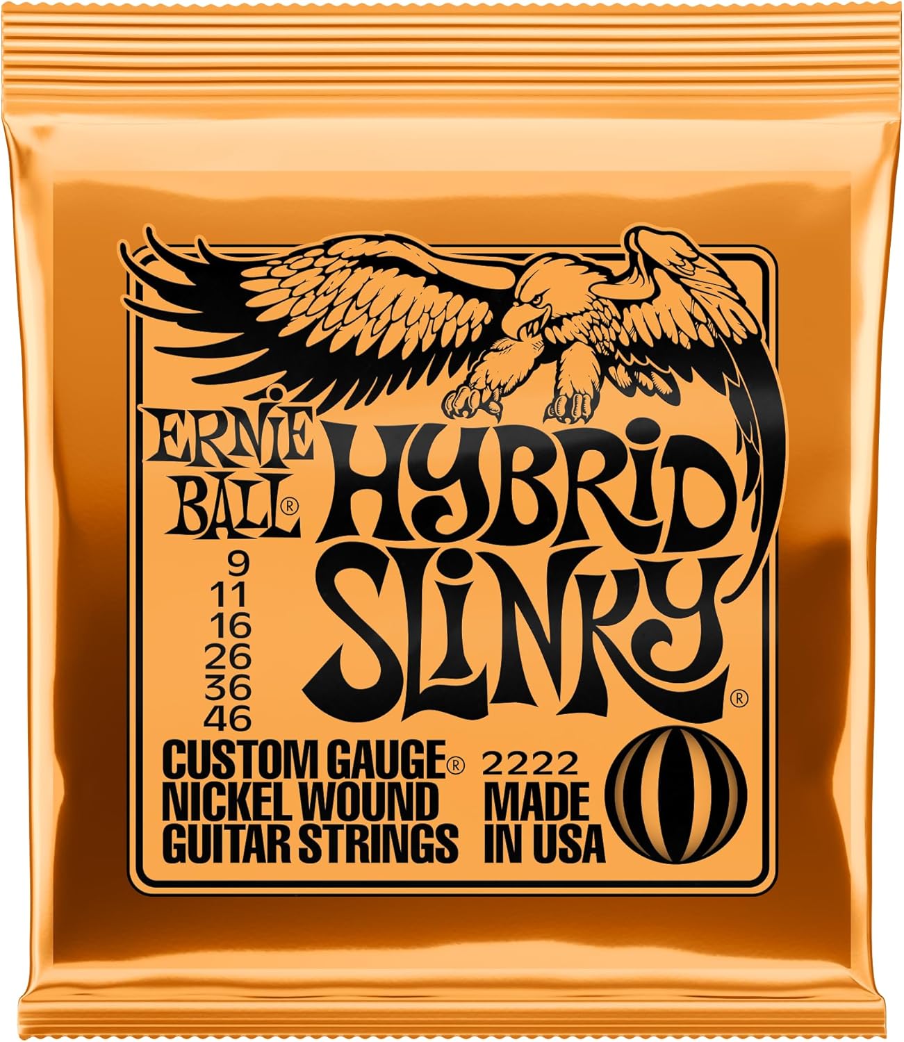 Ernie Ball Hybrid Slinky Nickel Wound Electric Guitar Strings, 9-46 Gauge