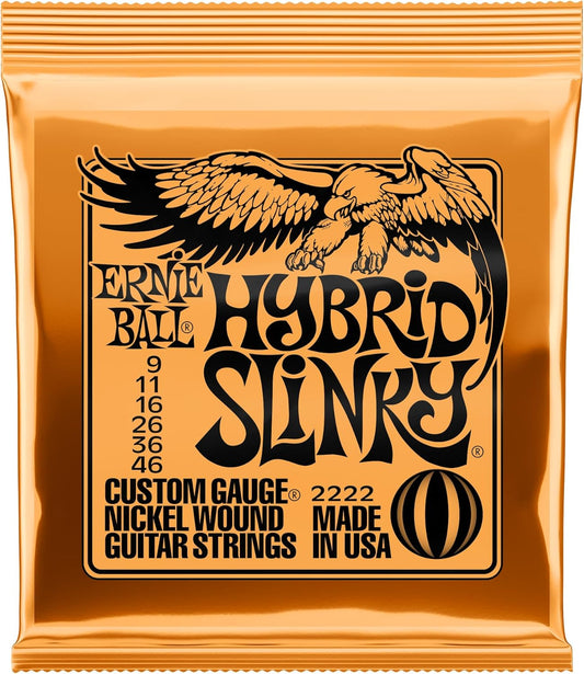 Ernie Ball Hybrid Slinky Nickel Wound Electric Guitar Strings, 9-46 Gauge