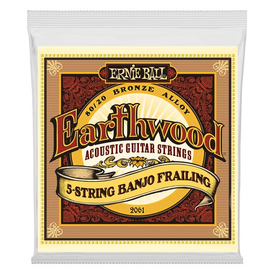 Ernie Ball Earthwood 5-String Banjo Frailing Loop End 80/20 Bronze Acoustic Guitar Strings