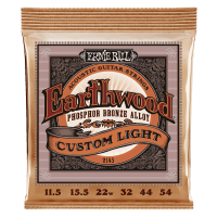 Ernie Ball Earthwood Phosphor Bronze Custom Medium Acoustic Guitar String, 11.5 - 54 Gauge
