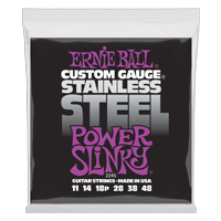 Ernie Ball Power Slinky Stainless Steel Wound Electric Guitar Strings 11-48 Gauge