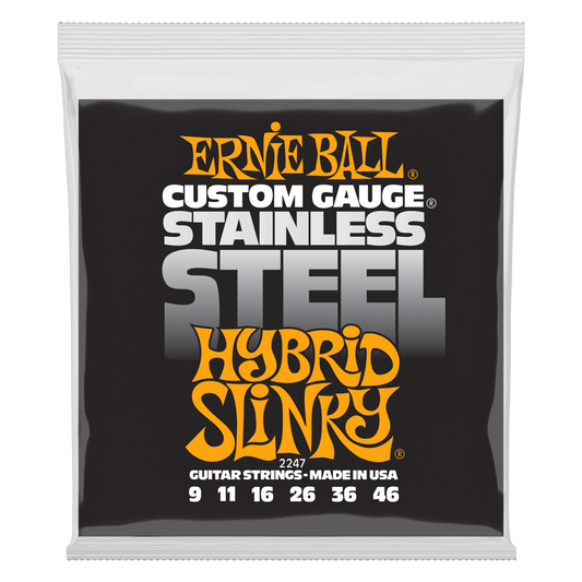 Ernie Ball Hybrid Slinky Stainless Steel Wound Electric Guitar Strings, 9-46 Gauge