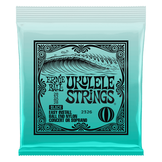 Ernie Ball Concert Nylon Ball End Ukulele Strings, Black