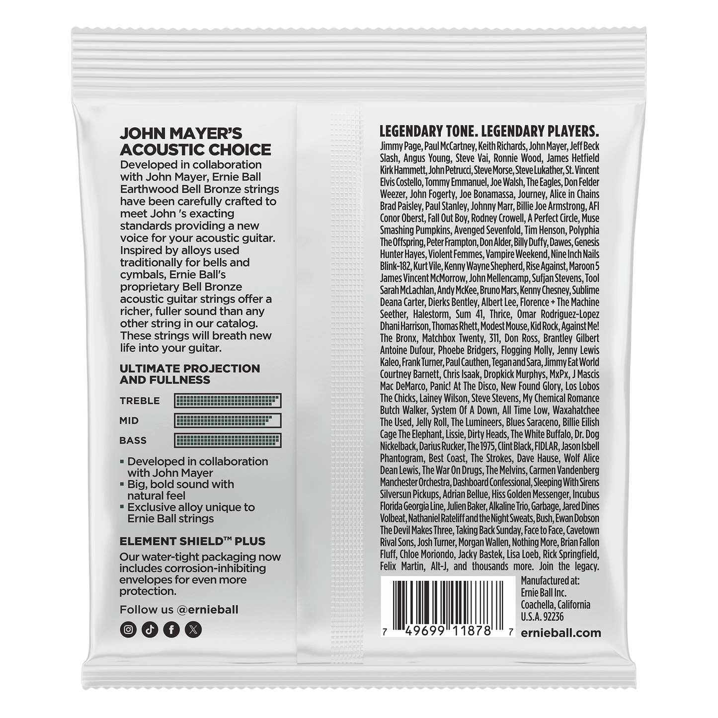 Medium Earthwood Bell Bronze Acoustic Guitar Strings 13-56