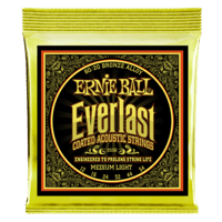 Ernie Ball Everlast Medium Light Coated 80/20 Bronze Acoustic Guitar String, 12-54 Gauge
