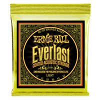 Ernie Ball Everlast Light Coated 80/20 Bronze Acoustic Guitar String, 11-52 Gauge