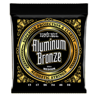Ernie Ball Medium Aluminum Bronze Acoustic Guitar Strings, 13-56 Gauge