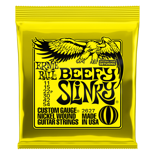 Ernie Ball Beefy Slinky Nickel Wound Electric Guitar Strings, 11-54 Gauge