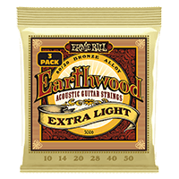 Ernie Ball Earthwood Extra Light 8020 Brnz Ac Gtr Strings 3 Pk 10 50