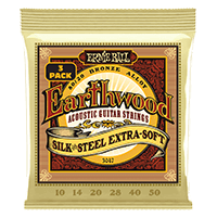 Ernie Ball Earthwood Silk and Steel Extra Soft 8020 Brnz Ac Gtr Strings 3 Pk 10 50