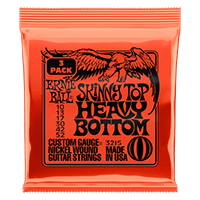 Ernie Ball Skinny Top Heavy Bottom Slinky Nickel Wound Electric Guitar Strings 3 Piece Pack, 10-52 Gauge