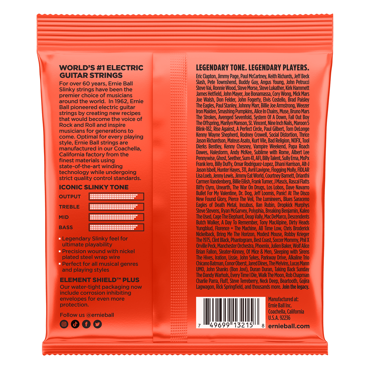 Ernie Ball Skinny Top Heavy Bottom Slinky Nickel Wound Electric Guitar Strings 3 Piece Pack, 10-52 Gauge