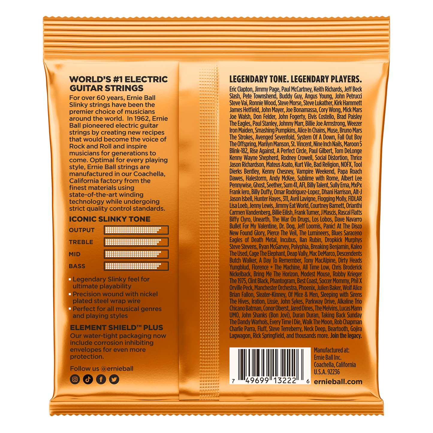 Ernie Ball Hybrid Slinky Nickel Wound Electric Guitar Strings 3 Pack, 9-46 Gauge