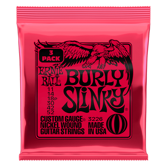Burly Slinky Nckl Wnd Elec Gtr Strings 3 Pk 11 52