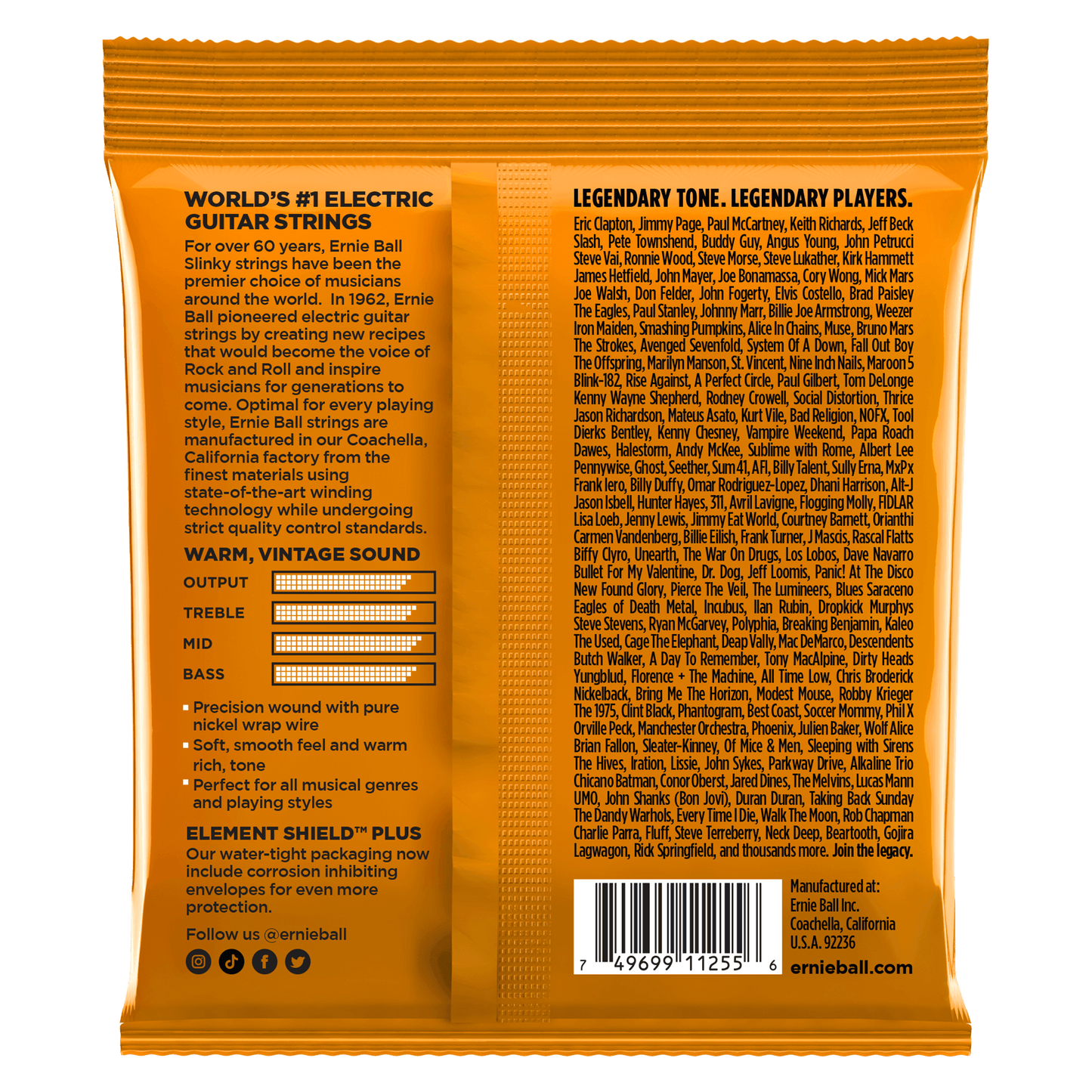 Hybrid Slinky Classic RnR Pure Nckl Elec Gtr Strings 3 Pk 9 46