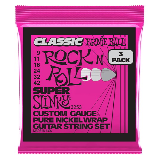 Super Slinky Classic RnR Pure Nckl Elec Gtr Strings  3 Pk 9 42