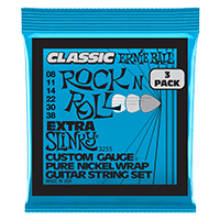 Extra Slinky Classic RnR Pure Nckl Elec Gtr Strings 3 Pk 8 38