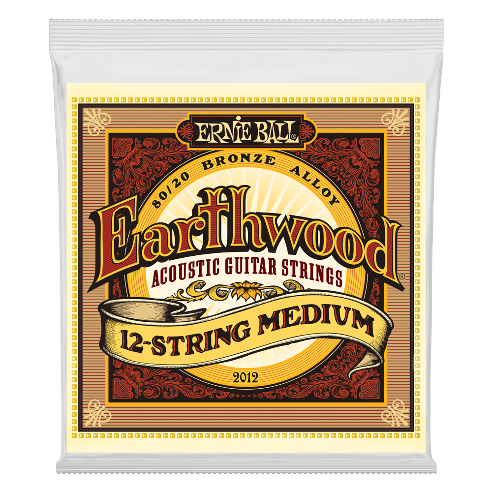 Ernie Ball Earthwood Medium 12-String 80/20 Bronze Acoustic Guitar String, 11-28 Gauge