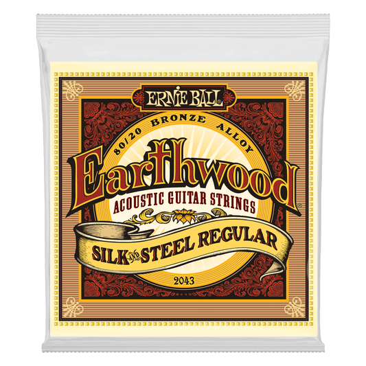 Ernie Ball Earthwood Silk and Steel Regular 80/20 Bronze Acoustic Guitar String, 13-56 Gauge