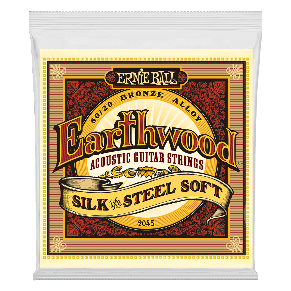 Ernie Ball Earthwood Silk and Steel Soft 80/20 Bronze Acoustic Guitar String, 11-52 Gauge