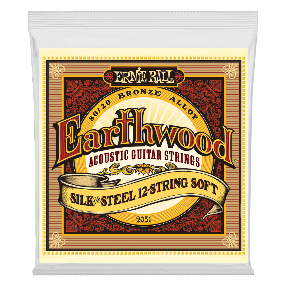 Ernie Ball Earthwood Silk and Steel Soft 12-String 80/20 Bronze Acoustic Guitar String, 9-46 Gauge