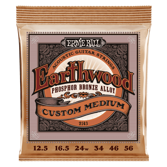 Ernie Ball Earthwood Phosphor Bronze Custom Light Acoustic Guitar String, 11.5 - 54 Gauge