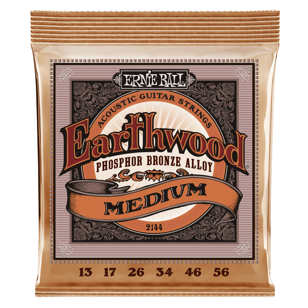 Ernie Ball Earthwood Medium Phosphor Bronze Acoustic Guitar String, 13-56 Gauge