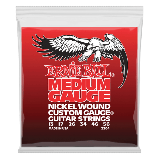 Ernie Ball Medium Nickel Wound Set with Wound G Electric Guitar Strings 13-56 Gauge