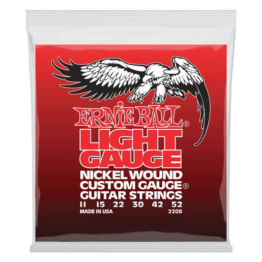 Ernie Ball Light Nickel Wound with Wound G Electric Guitar Strings, 11-52 Gauge