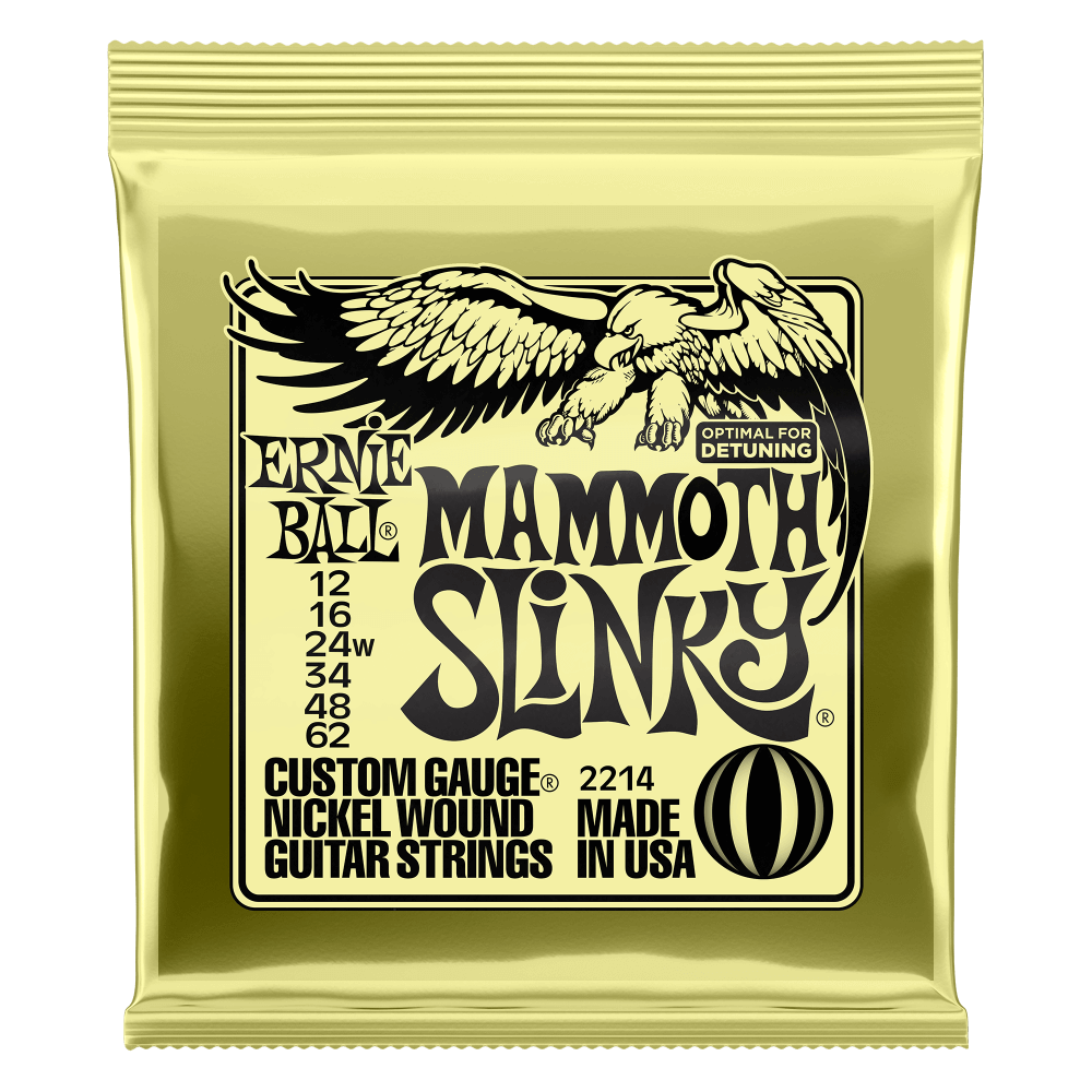 Ernie Ball Mammoth Slinky Nickel Wound Electric Guitar Strings, 12-62 Gauge