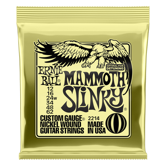 Ernie Ball Mammoth Slinky Nickel Wound Electric Guitar Strings, 12-62 Gauge