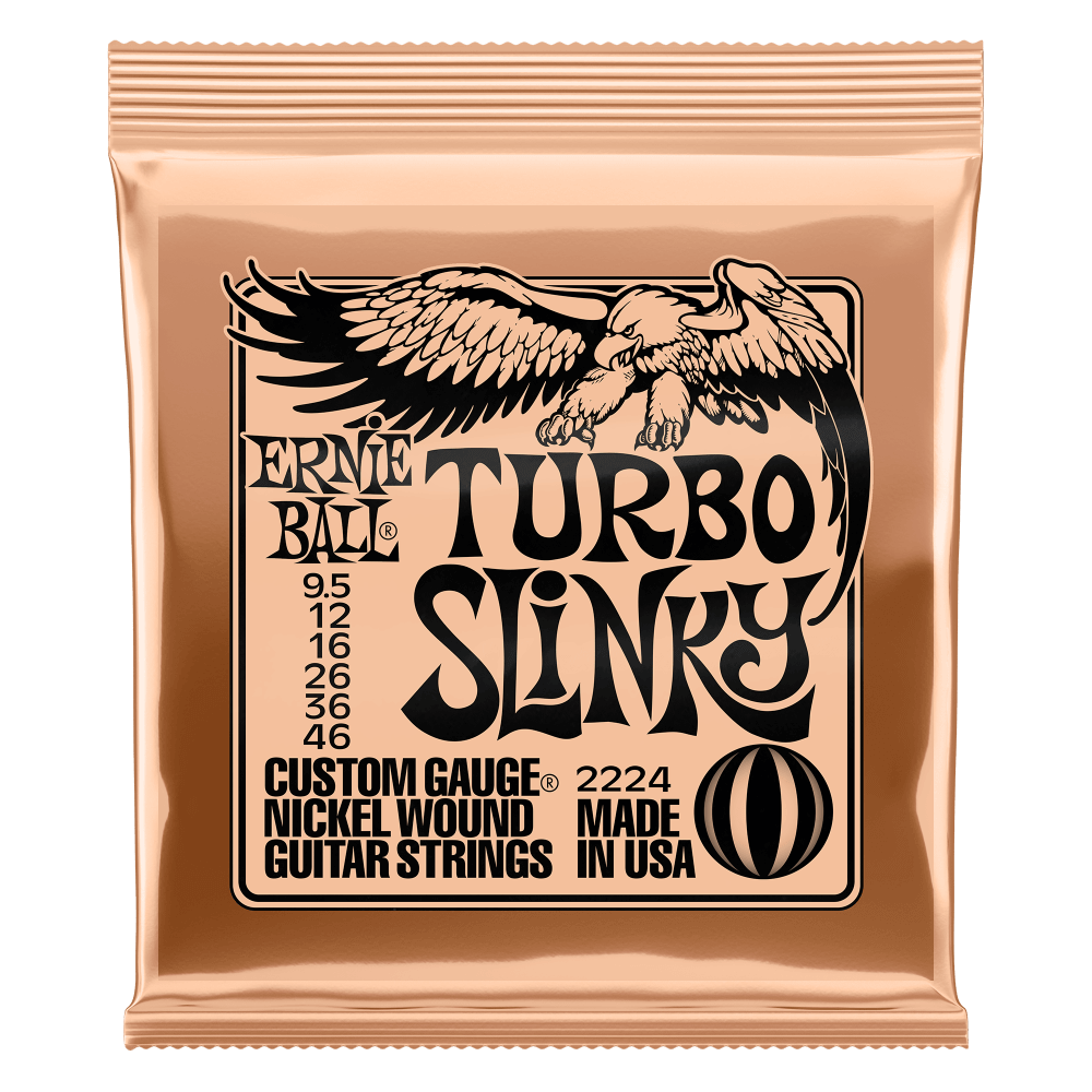 Ernie Ball Turbo Slinky Nickel Wound Electric Guitar Strings 9.5 - 46 Gauge