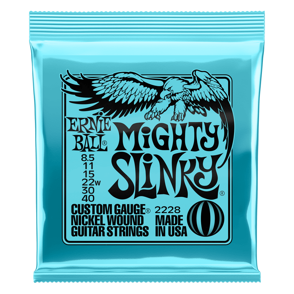 Ernie Ball Mighty Slinky Nickel Wound Electric Guitar Strings 8.5 - 40 Gauge