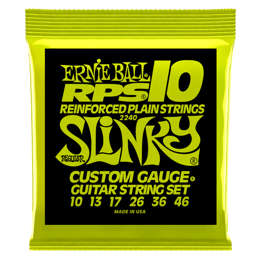 Ernie Ball Regular Slinky RPS Nickel Wound Electric Guitar Strings, 10-46 Gauge