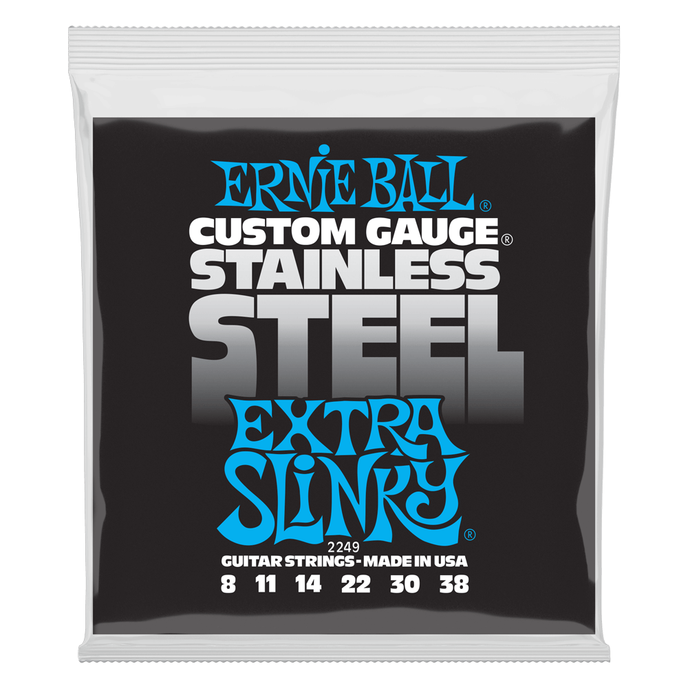 Ernie Ball Extra Slinky Stainless Steel Wound Electric Guitar String, 8-38 Gauge