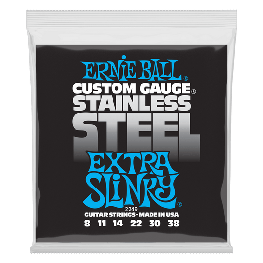 Ernie Ball Extra Slinky Stainless Steel Wound Electric Guitar String, 8-38 Gauge