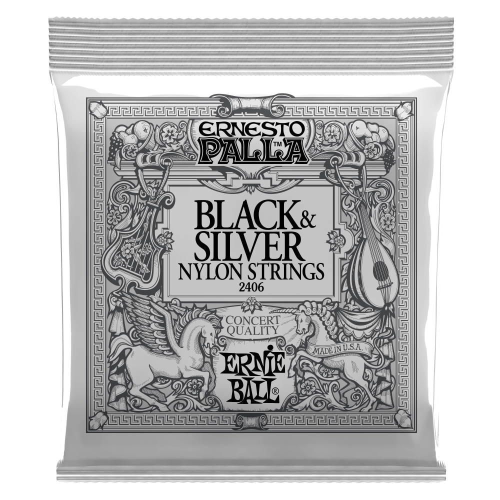 Ernie Ball Ernesto Palla Black and Silver Nylon Classical Guitar String