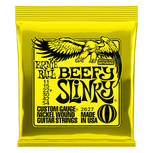 Ernie Ball Beefy Slinky Nickel Wound Electric Guitar Strings, 11-54 Gauge