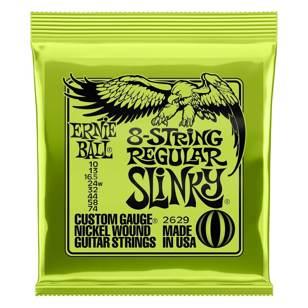 Ernie Ball Slinky Nickel Wound Electric Guitar 8-String 10-74 Gauge