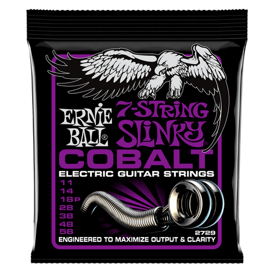 Ernie Ball Power Slinky Cobalt 7-String Electric Guitar Strings 11-58 Gauge