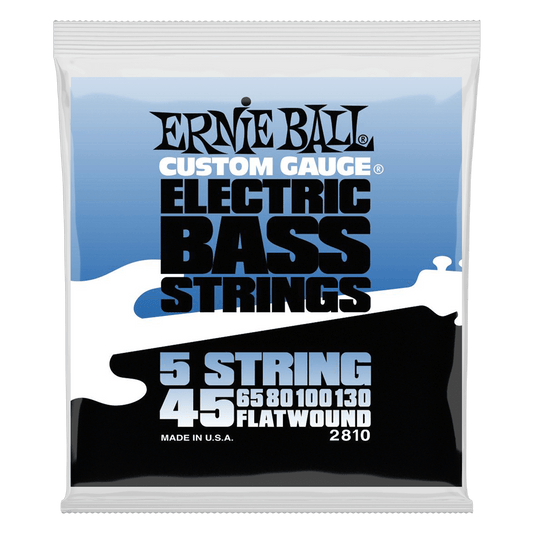 Ernie Ball Flatwound 5-string Electric Bass String, 45-130 Gauge