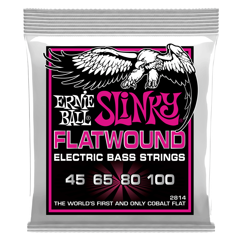 Ernie Ball Super Slinky Flatwound Electric Bass Strings - 45-100 Gauge