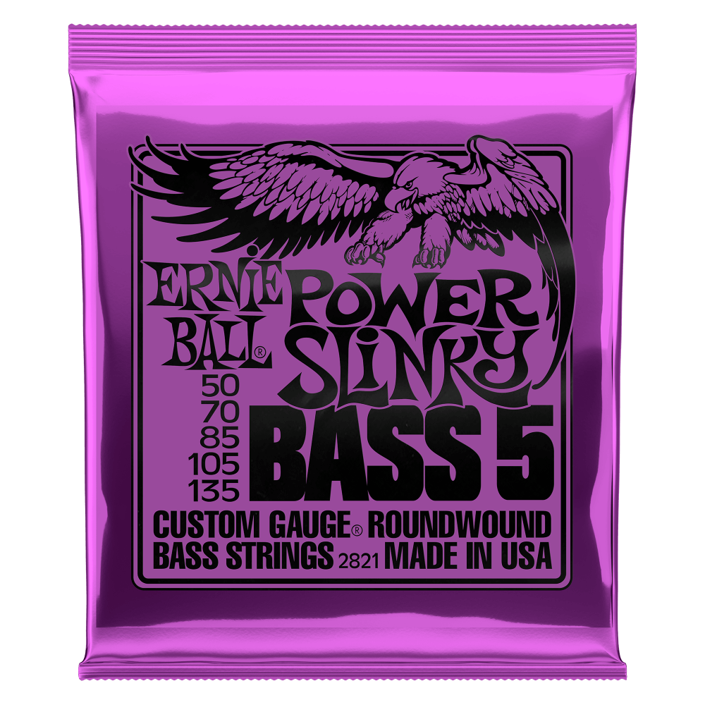 Ernie Ball Power Slinky 5-String Nickel Wound Electric Bass Strings 50-135 Gauge