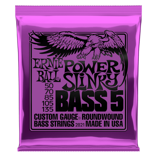 Ernie Ball Power Slinky 5-String Nickel Wound Electric Bass Strings 50-135 Gauge