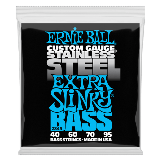 Ernie Ball Extra Slinky Stainless Steel Electric Bass String, 40-95 Gauge